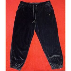 VTG Plus Size Faux Fur Black Joggers Lined Sweatpants Women 2XL Acubi Streetwear